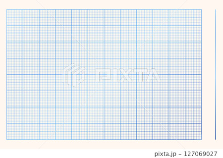 Millimeter graph paper grid. Abstract squared background. Geometric pattern for school, technical engineering line scale measurement. Lined blank for education isolated on transparent background 127069027