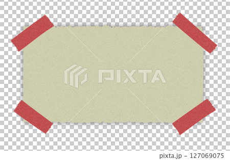 Illustration material: Green paper pasted with masking tape 127069075