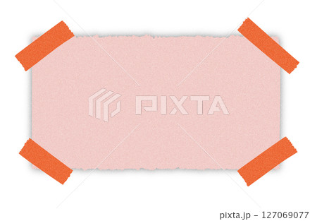 イラスト素材・マスキングテープで貼ったピンクの紙 127069077