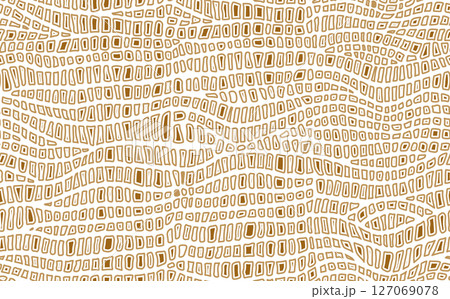 Abstract modern crocodile leather seamless pattern. Animals trendy background. Brown and white decorative vector illustration for print, fabric, textile. Modern ornament of stylized alligator skin Abstract modern crocodile leather seamless pattern. Animals trendy background. Brown and white decorative vector illustration for print, fabric, textile. Modern ornament of stylized alligator skin 127069078