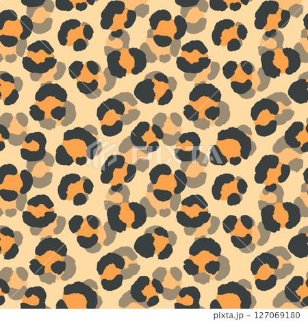 Abstract modern leopard seamless pattern. Animals trendy background. Color decorative vector stock illustration for print, card, postcard, fabric, textile. Modern ornament of stylized skin Abstract modern leopard seamless pattern. Animals trendy background. Color decorative vector stock illustration for print, card, postcard, fabric, textile. Modern ornament of stylized skin 127069180