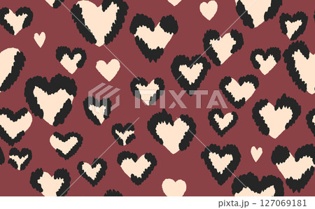 Abstract modern leopard seamless pattern. Animals trendy background. Color decorative vector stock illustration for print, card, postcard, fabric, textile. Modern ornament of stylized skin 127069181