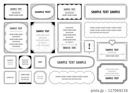 フレーム 枠 見出し 装飾 モノクロ レトロ ラベル シンプル ベクター 素材 線画 デザイン フレーム 枠 見出し 装飾 モノクロ レトロ ラベル シンプル ベクター 素材 線画 デザイン 127069238