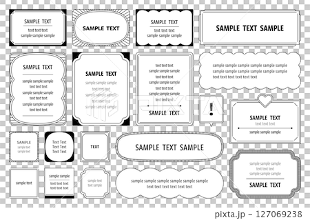フレーム 枠 見出し 装飾 モノクロ レトロ ラベル シンプル ベクター 素材 線画 デザイン フレーム 枠 見出し 装飾 モノクロ レトロ ラベル シンプル ベクター 素材 線画 デザイン 127069238