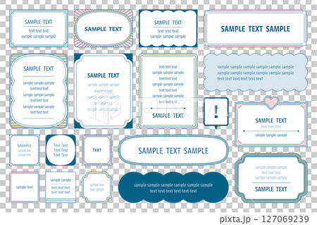 Frame, frame, heading, decoration, retro, label, simple, vector, material, line drawing, design, speech bubble 127069239