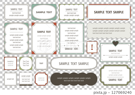 Frame, frame, heading, decoration, retro, label, simple, vector, material, line drawing, design, speech bubble 127069240