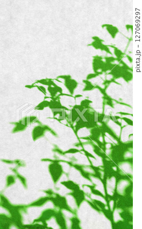 リアルな葉っぱのシルエットアート、風にそよぐ美しい緑 127069297
