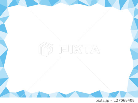 ポリゴンのフレームイラスト_青 ポリゴンのフレームイラスト_青 127069409