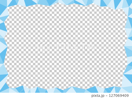ポリゴンのフレームイラスト_青 ポリゴンのフレームイラスト_青 127069409