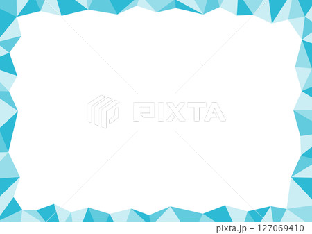 ポリゴンのフレームイラスト_緑 ポリゴンのフレームイラスト_緑 127069410