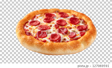 透明背景（png）に美味しそうなアメリカンピザ 127069591