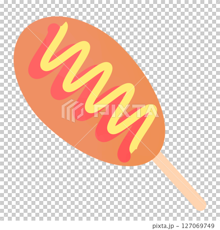 アメリカンドッグのフラットで可愛いイラスト 127069749