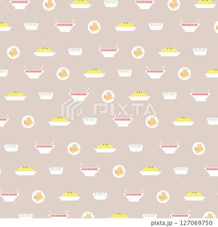 中華料理のフラットで可愛い背景 127069750