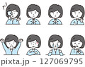 子ども_女の子の表情セット 127069795