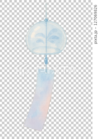 Transparent watercolor wind chimes Transparent watercolor wind chimes 127069826