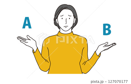 二択に悩む女性のイラスト素材 二択に悩む女性のイラスト素材 127070177