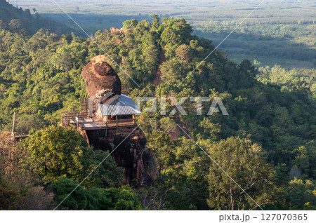 Landscape of Wat Phu Tok temple a quiet mountain and a place of peace and respect in Bueng Kan province of Thailand. Landscape of Wat Phu Tok temple a quiet mountain and a place of peace and respect in Bueng Kan province of Thailand. 127070365