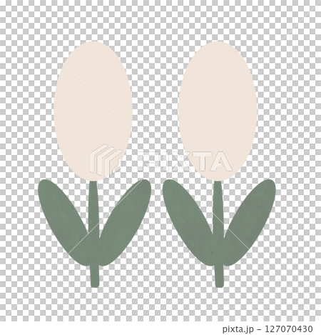 楕円の花(ホワイト) 127070430