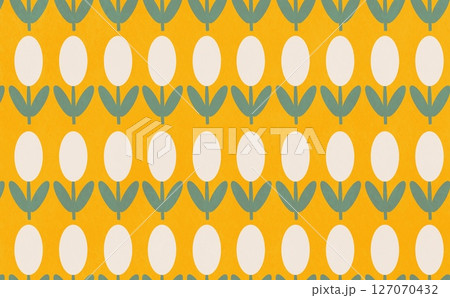 楕円の花のパターン(ホワイト×オレンジ) 楕円の花のパターン(ホワイト×オレンジ) 127070432