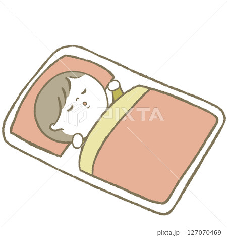 寝る赤ちゃん ピンク 寝る赤ちゃん ピンク 127070469