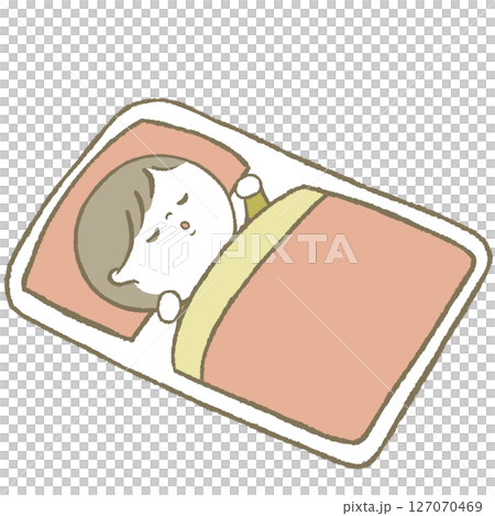 寝る赤ちゃん ピンク 寝る赤ちゃん ピンク 127070469