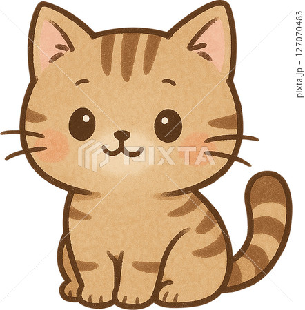 茶色のしま猫のイラスト 127070483