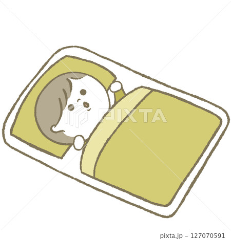 起きる・寝ない赤ちゃん　黄色 127070591