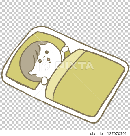 起きる・寝ない赤ちゃん　黄色 127070591