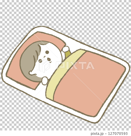 起きる・寝ない赤ちゃん　ピンク 127070593
