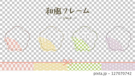 A simple, minimalist Japanese frame in the shape of a plum. 127070742