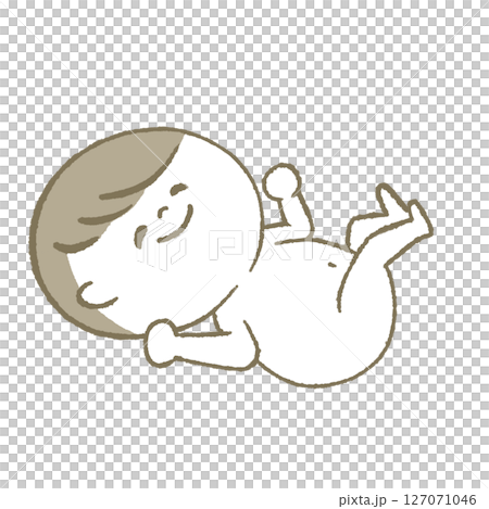 Lying baby smiling Lying baby smiling 127071046