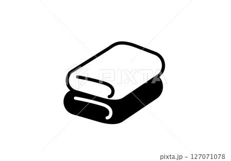 洗濯物のアイコン 白黒 127071078