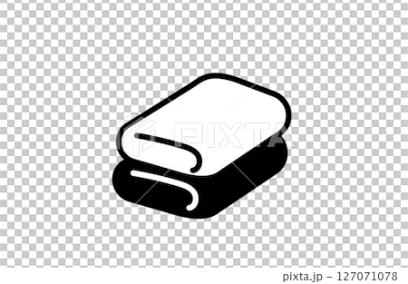 洗濯物のアイコン 白黒 127071078