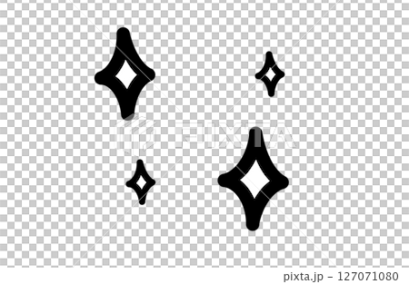 キラキラアイコン 白黒 キラキラアイコン 白黒 127071080
