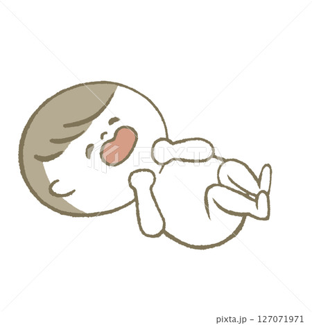 寝転ぶ赤ちゃん 寝転ぶ赤ちゃん 127071971