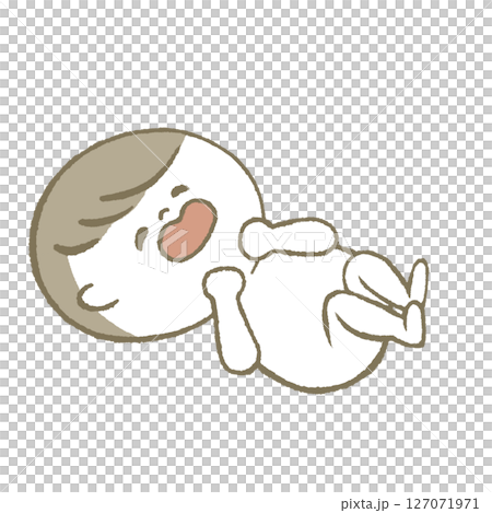 寝転ぶ赤ちゃん 寝転ぶ赤ちゃん 127071971