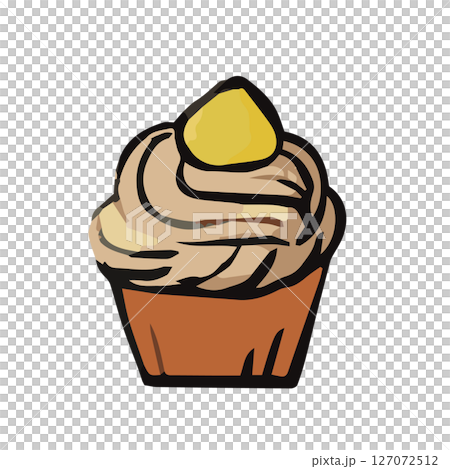 Mont Blanc cupcake hand drawn illustration 127072512