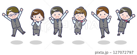 いろいろな人物セット_はしゃぐ_販売員 127072797