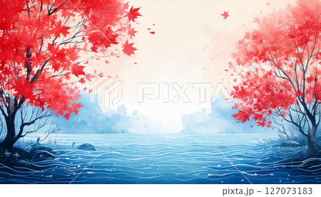 秋 もみじ 生成AI 背景 秋 もみじ 生成AI 背景 127073183
