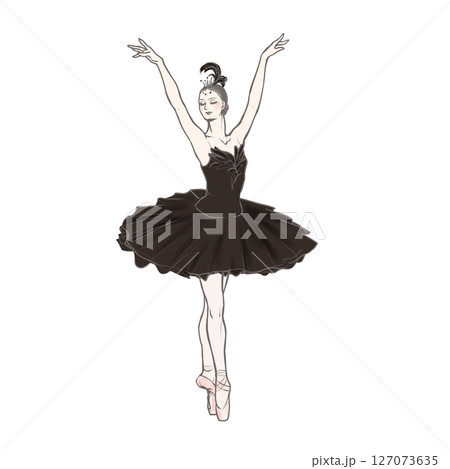 黒鳥の衣装で踊るバレリーナ 黒鳥の衣装で踊るバレリーナ 127073635