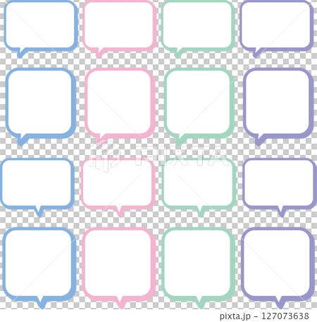 一組簡單的柔和色彩的方形語音泡泡 127073638