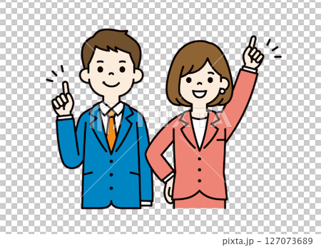 一位年輕商人努力實現目標的向量插圖素材_男女套裝_顏色 127073689