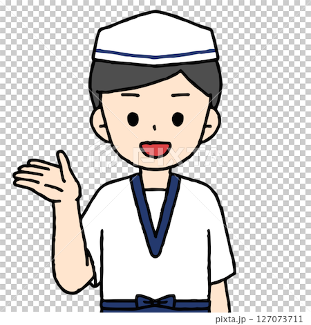 A male chef is showing people around 127073711