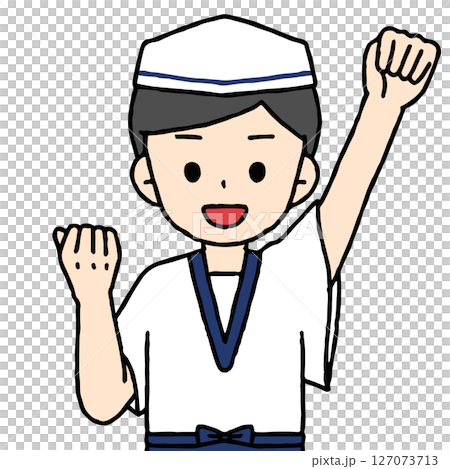 A male chef is doing a fist pump 127073713