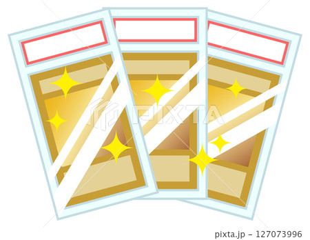 沢山のトレーディングカード 鑑定済みのキラカードのイラストイメージ 線なし 127073996