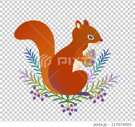 Squirrel and pine cones Squirrel and pine cones 127074005