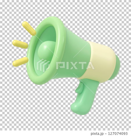 背景透過の3Dメガホンアイコン 127074093