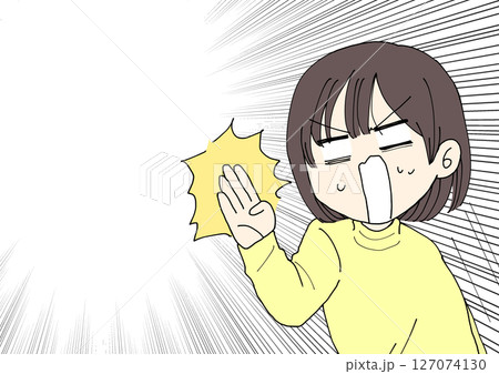 なんでやねん　女性　集中線 127074130