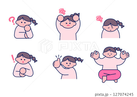 シンプルポップ/悩む・閃く女の子セット 127074245