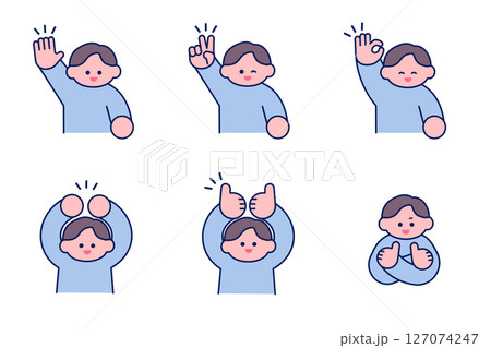 シンプルポップ/グッドポーズ・OKポーズの男性セット シンプルポップ/グッドポーズ・OKポーズの男性セット 127074247